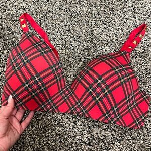 Victoria's Secret Red and Black Plaid Bra
